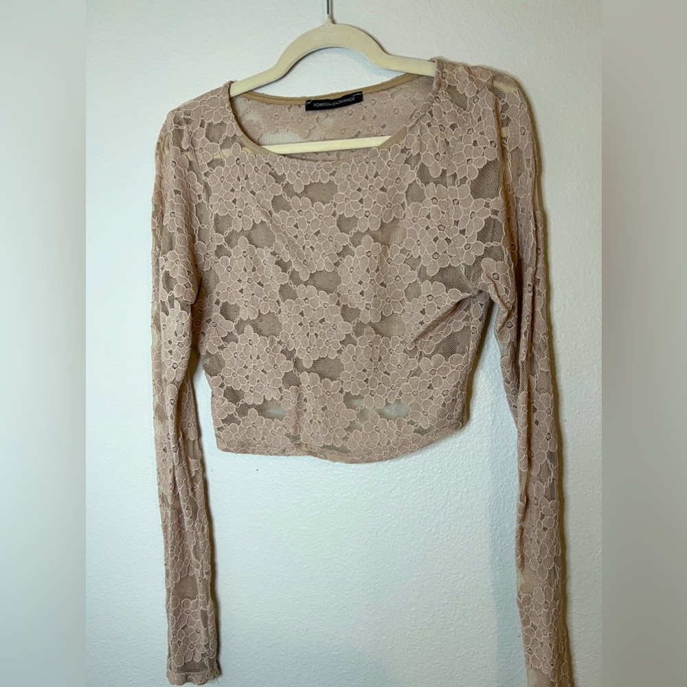 Foreign Exchange see through long sleeve SIZE L